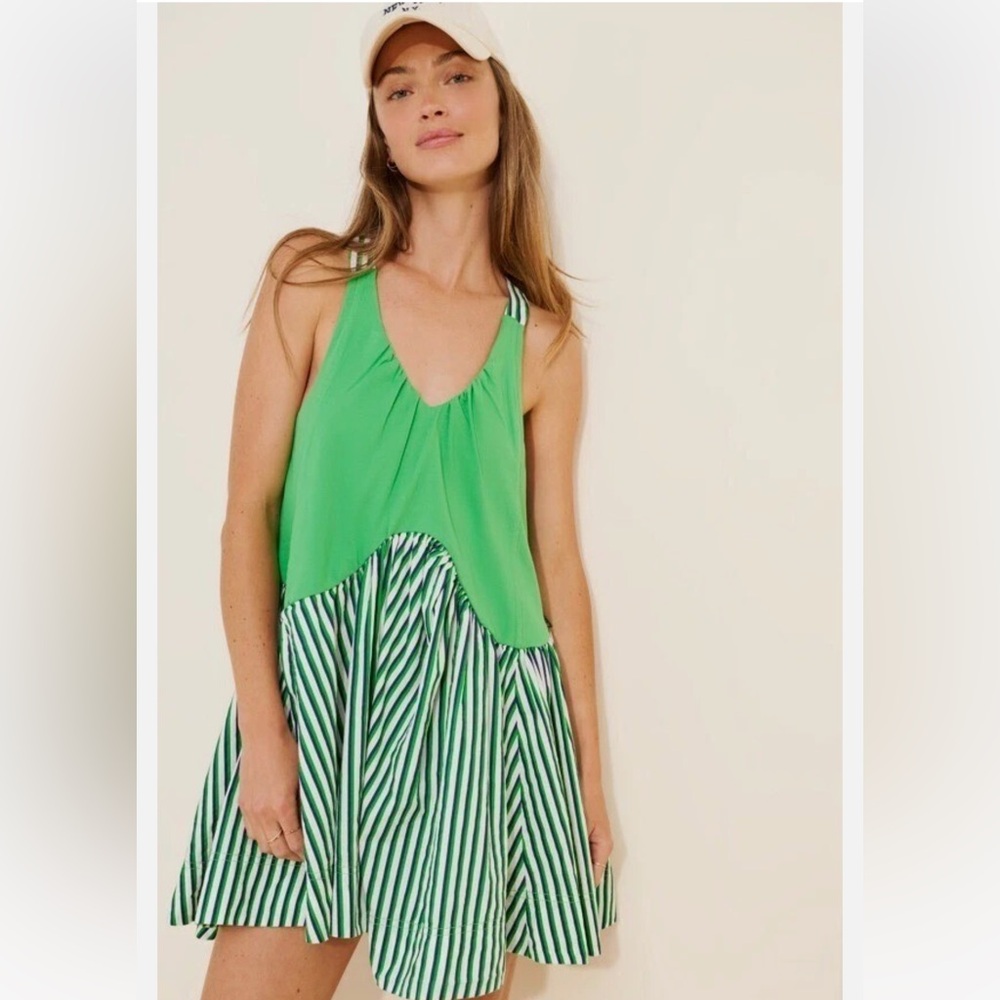 Daily Practice Spring Fling Racerback Babydoll Mini Dress Striped - Picture 4 of 9